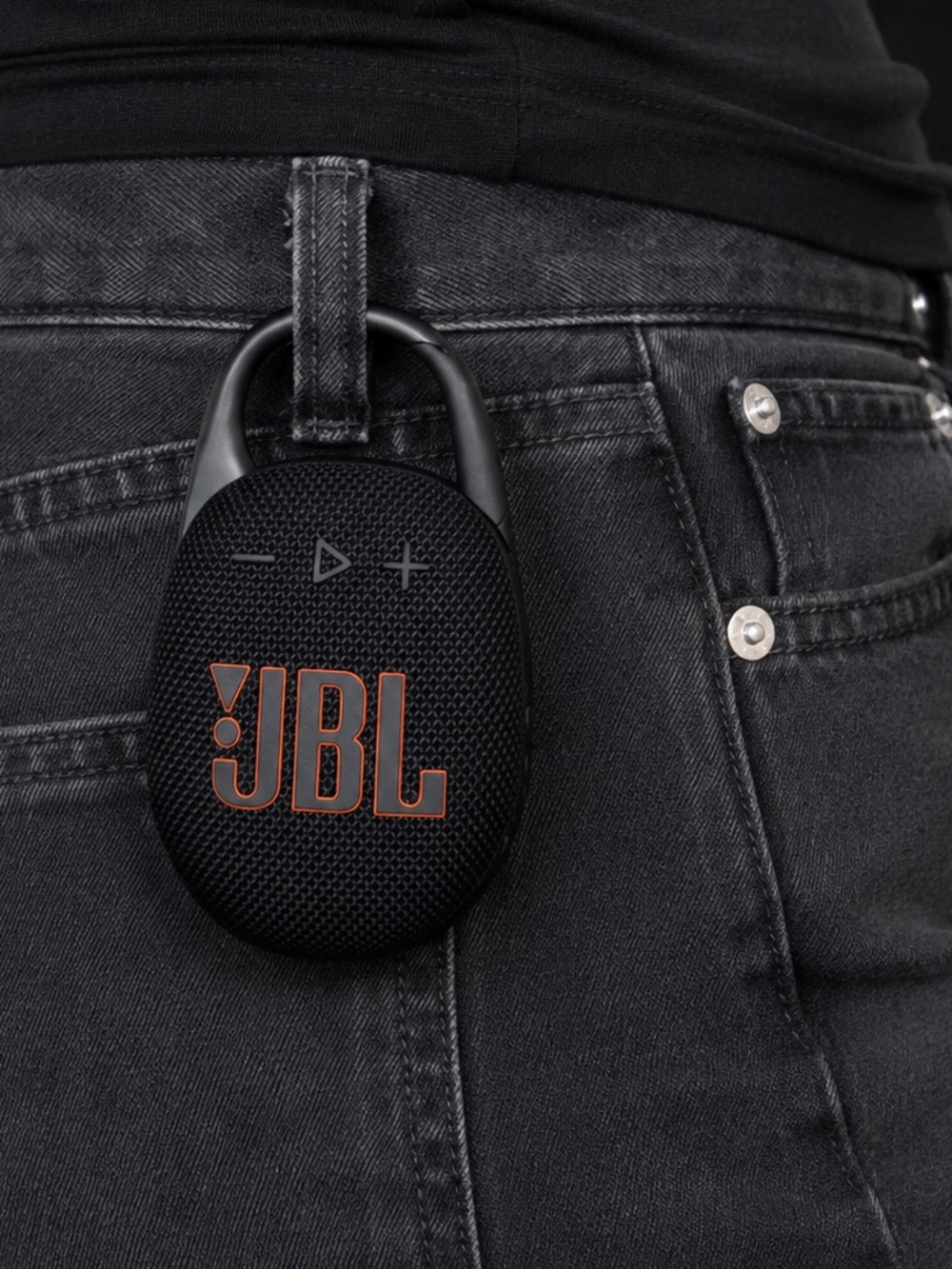 JBL Clip 4 Portable Bluetooth Speaker — Black with Copper Logo